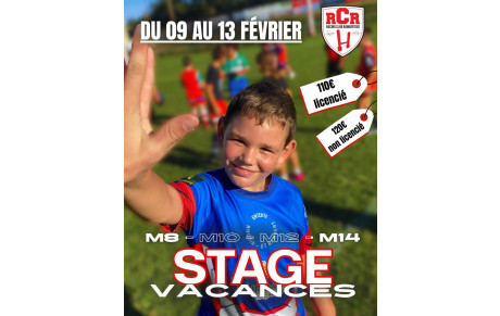 STAGE DE VACANCES DE FEVRIER DU RCR M8-M10-M12-M14
